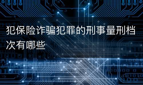 犯保险诈骗犯罪的刑事量刑档次有哪些