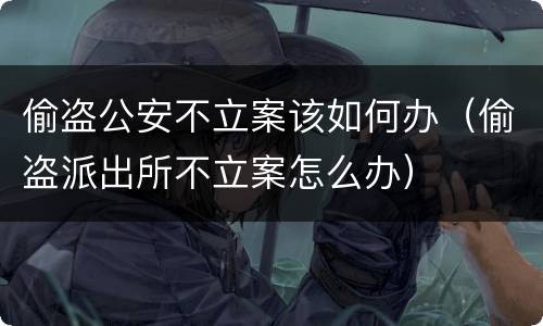 偷盗公安不立案该如何办（偷盗派出所不立案怎么办）
