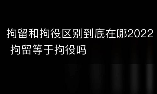 拘留和拘役区别到底在哪2022 拘留等于拘役吗
