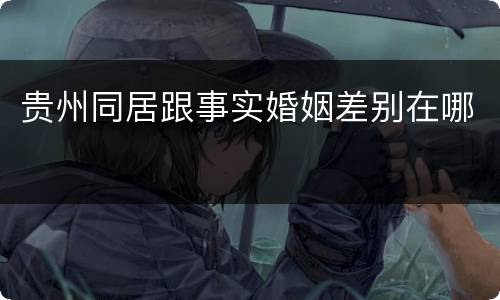 贵州同居跟事实婚姻差别在哪