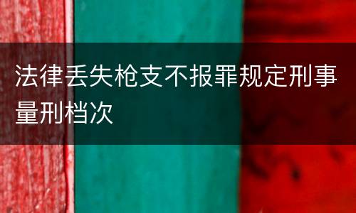 法律丢失枪支不报罪规定刑事量刑档次