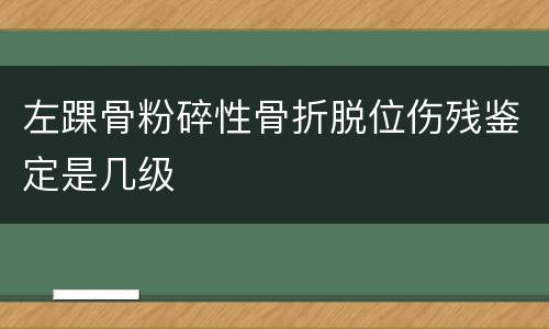 左踝骨粉碎性骨折脱位伤残鉴定是几级