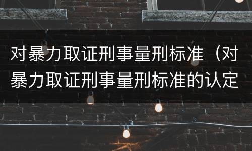 对暴力取证刑事量刑标准（对暴力取证刑事量刑标准的认定）