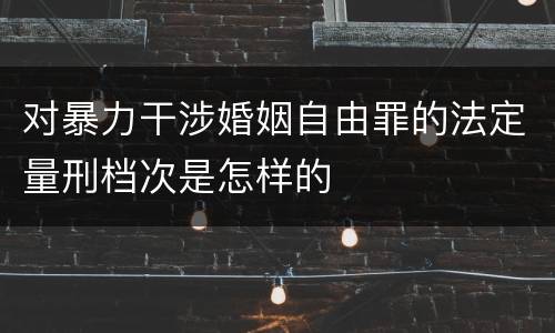 对暴力干涉婚姻自由罪的法定量刑档次是怎样的