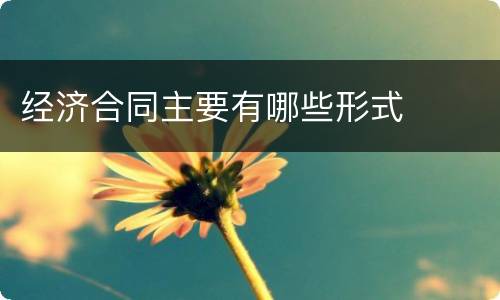 经济合同主要有哪些形式
