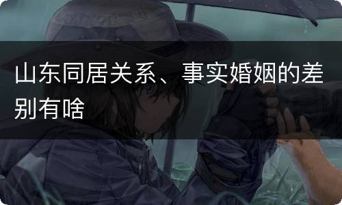 山东同居关系、事实婚姻的差别有啥