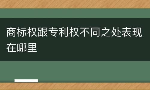 商标权跟专利权不同之处表现在哪里