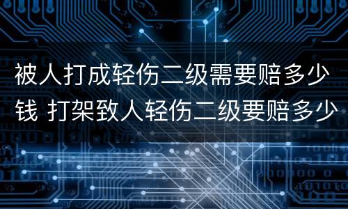 被人打成轻伤二级需要赔多少钱 打架致人轻伤二级要赔多少钱