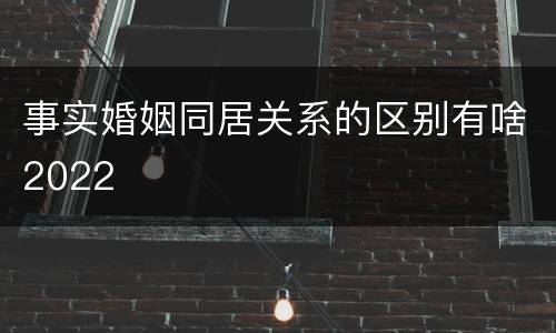 事实婚姻同居关系的区别有啥2022