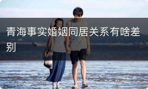 青海事实婚姻同居关系有啥差别