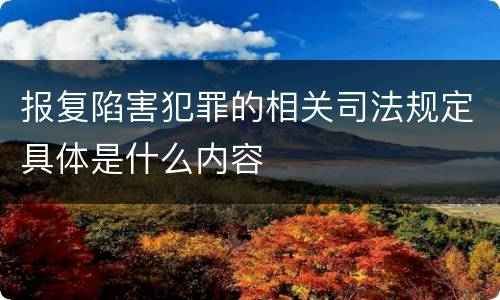 报复陷害犯罪的相关司法规定具体是什么内容