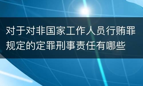 对于对非国家工作人员行贿罪规定的定罪刑事责任有哪些
