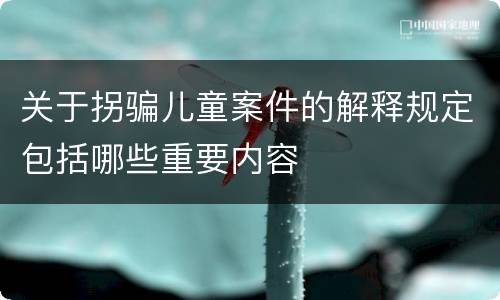 关于拐骗儿童案件的解释规定包括哪些重要内容