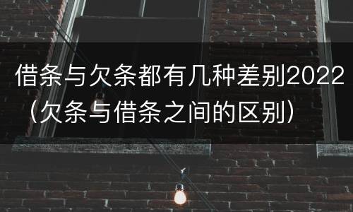 借条与欠条都有几种差别2022（欠条与借条之间的区别）