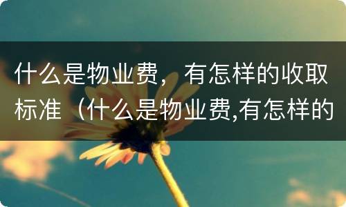 什么是物业费，有怎样的收取标准（什么是物业费,有怎样的收取标准呢）