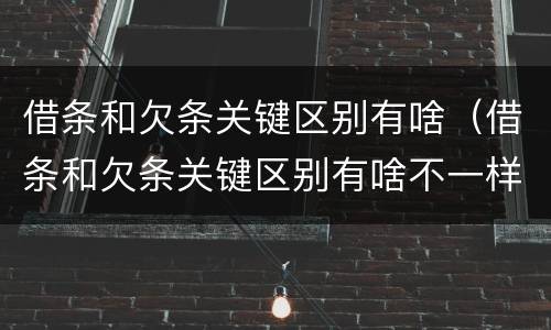 借条和欠条关键区别有啥（借条和欠条关键区别有啥不一样）