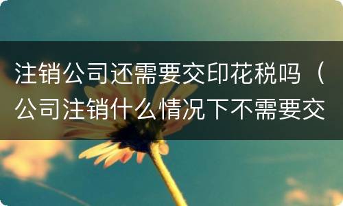 注销公司还需要交印花税吗（公司注销什么情况下不需要交印花税）