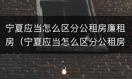 宁夏应当怎么区分公租房廉租房（宁夏应当怎么区分公租房廉租房呢）