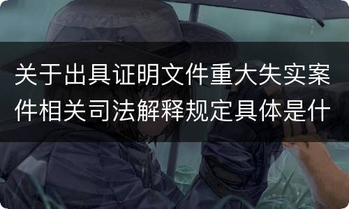 关于出具证明文件重大失实案件相关司法解释规定具体是什么重要内容