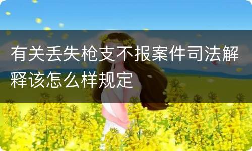 有关丢失枪支不报案件司法解释该怎么样规定