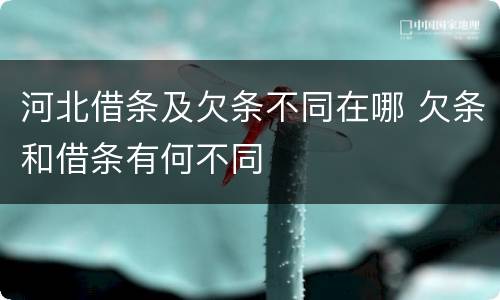 河北借条及欠条不同在哪 欠条和借条有何不同