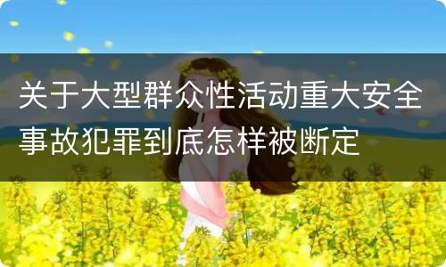 关于大型群众性活动重大安全事故犯罪到底怎样被断定