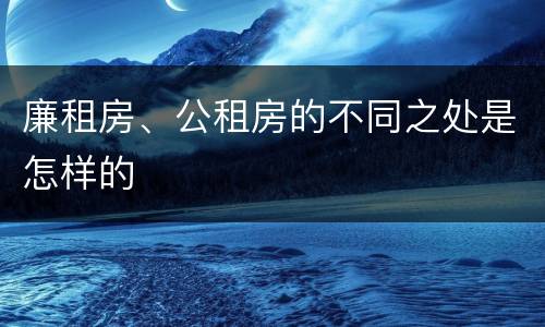 廉租房、公租房的不同之处是怎样的