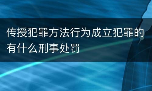 传授犯罪方法行为成立犯罪的有什么刑事处罚