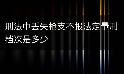 刑法中丢失枪支不报法定量刑档次是多少
