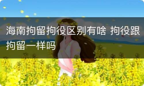 海南拘留拘役区别有啥 拘役跟拘留一样吗