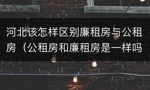 河北该怎样区别廉租房与公租房（公租房和廉租房是一样吗）