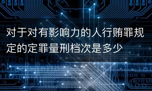 对于对有影响力的人行贿罪规定的定罪量刑档次是多少