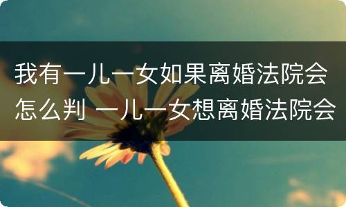 我有一儿一女如果离婚法院会怎么判 一儿一女想离婚法院会怎么判