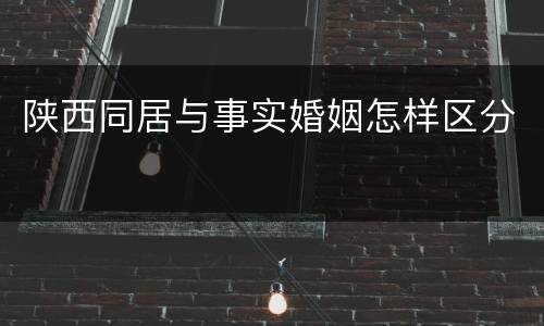 陕西同居与事实婚姻怎样区分