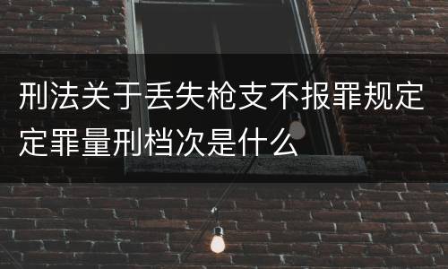 刑法关于丢失枪支不报罪规定定罪量刑档次是什么