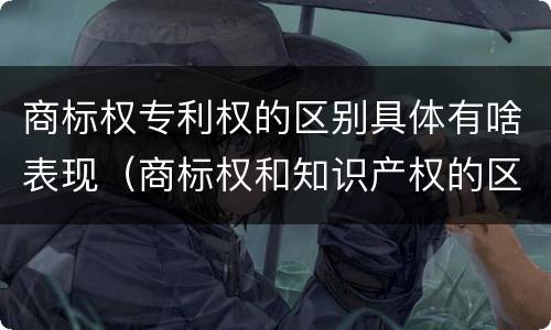 商标权专利权的区别具体有啥表现（商标权和知识产权的区别）