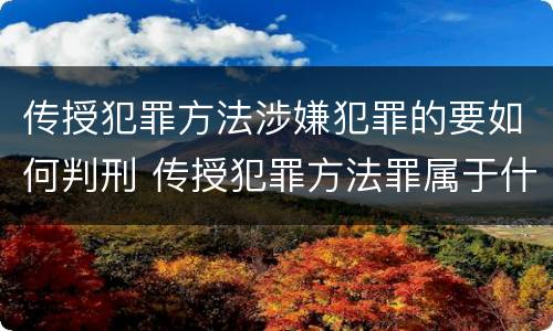 传授犯罪方法涉嫌犯罪的要如何判刑 传授犯罪方法罪属于什么罪