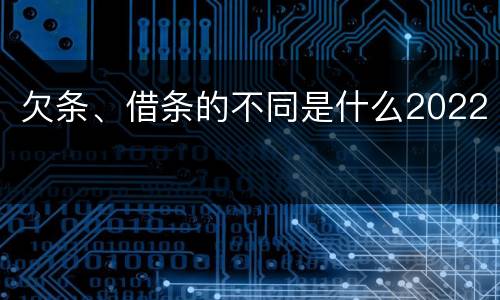 欠条、借条的不同是什么2022