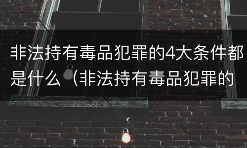 非法持有毒品犯罪的4大条件都是什么（非法持有毒品犯罪的4大条件都是什么）