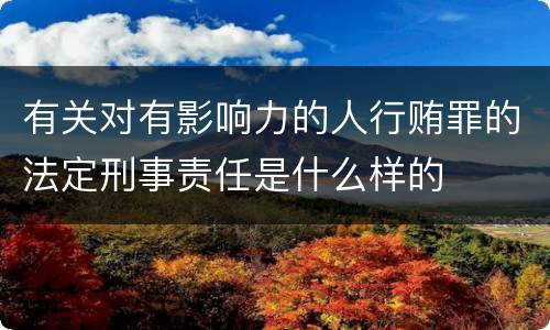 有关对有影响力的人行贿罪的法定刑事责任是什么样的