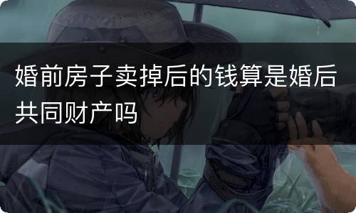 婚前房子卖掉后的钱算是婚后共同财产吗