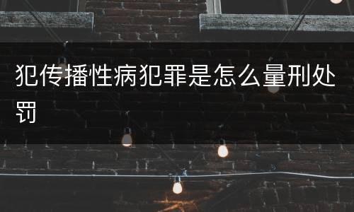 犯传播性病犯罪是怎么量刑处罚