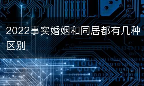 2022事实婚姻和同居都有几种区别