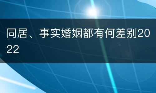 同居、事实婚姻都有何差别2022