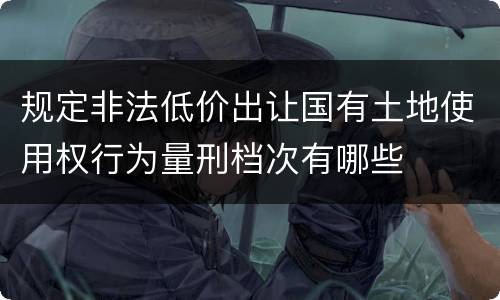 规定非法低价出让国有土地使用权行为量刑档次有哪些