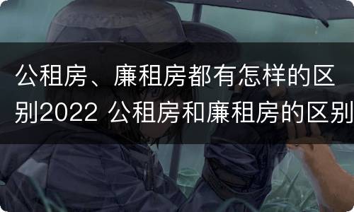 公租房、廉租房都有怎样的区别2022 公租房和廉租房的区别?