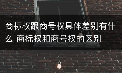 商标权跟商号权具体差别有什么 商标权和商号权的区别