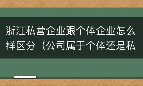 浙江私营企业跟个体企业怎么样区分（公司属于个体还是私企）