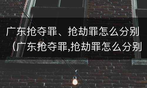 广东抢夺罪、抢劫罪怎么分别（广东抢夺罪,抢劫罪怎么分别判刑）