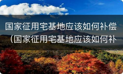 国家征用宅基地应该如何补偿（国家征用宅基地应该如何补偿房子）